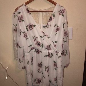 Floral lace romper